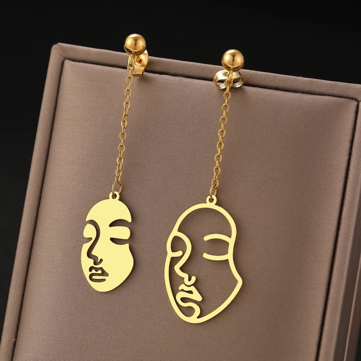 Siena – Stainless Steel Abstract Face Stud Earrings