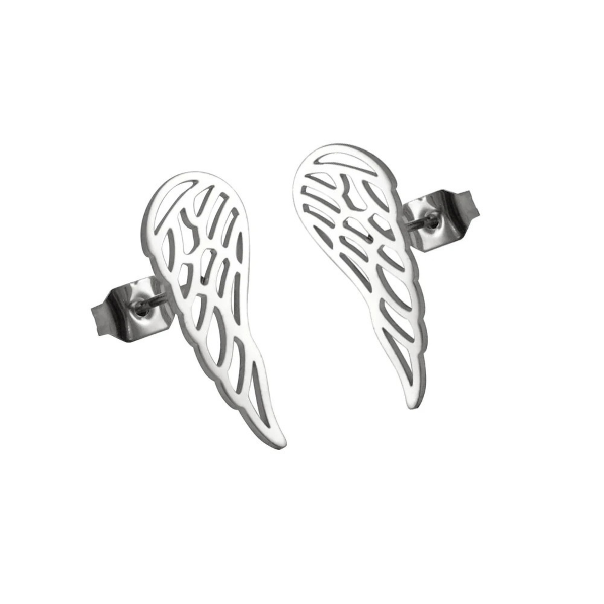 Malaika – Stainless Steel Angel Wing Stud Earrings