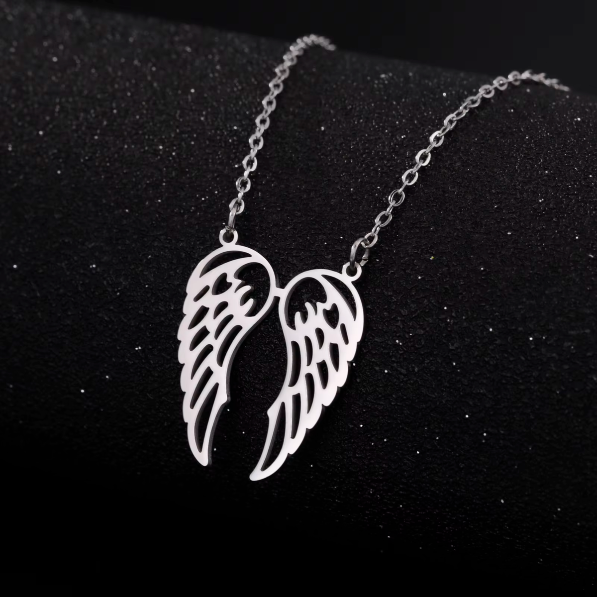 Malaika – Stainless Steel Angel Wings Pendant Necklace