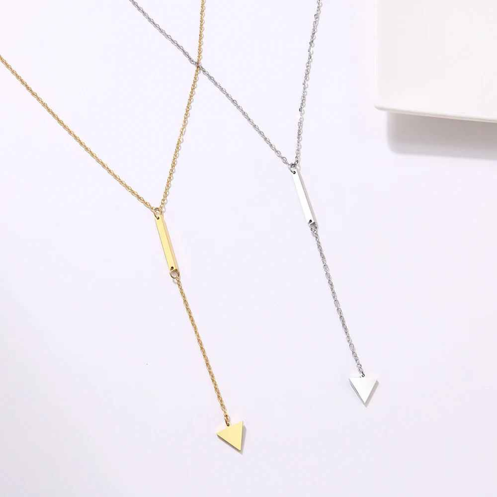 Amara – Stainless Steel Bar & Tassel Pendant Necklace