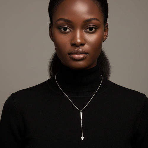 Amara – Stainless Steel Bar & Tassel Pendant Necklace