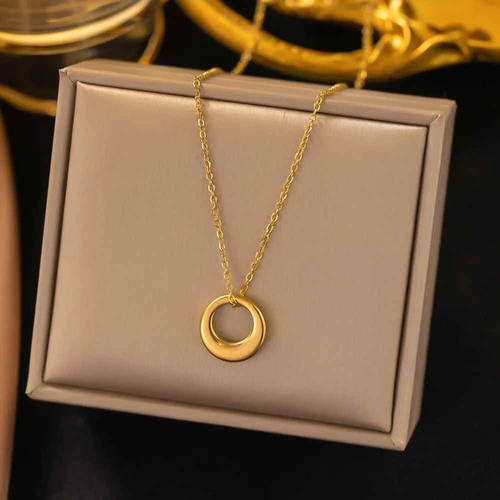 Duara – Stainless Steel Geometric Circle Pendant Necklace