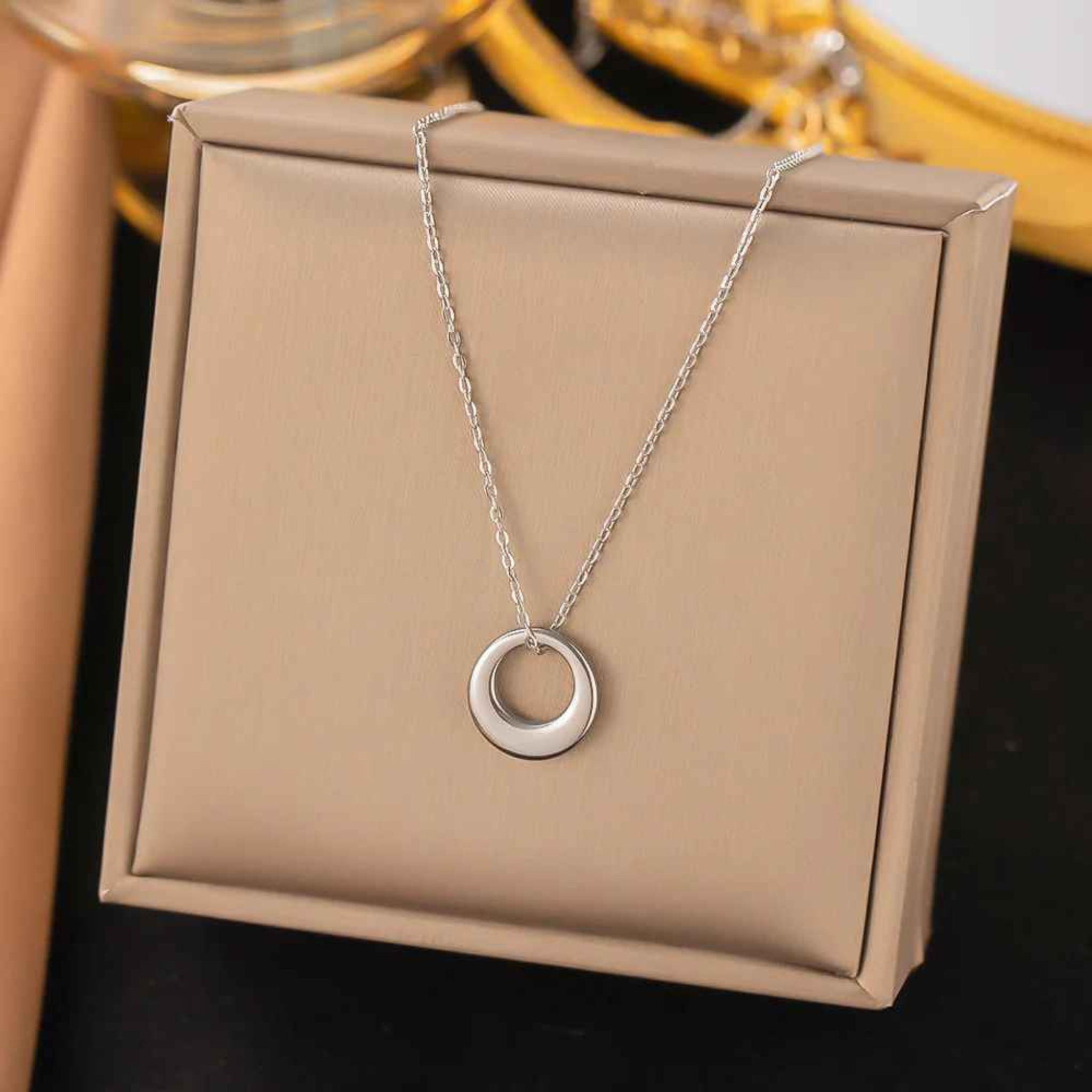 Duara – Stainless Steel Geometric Circle Pendant Necklace