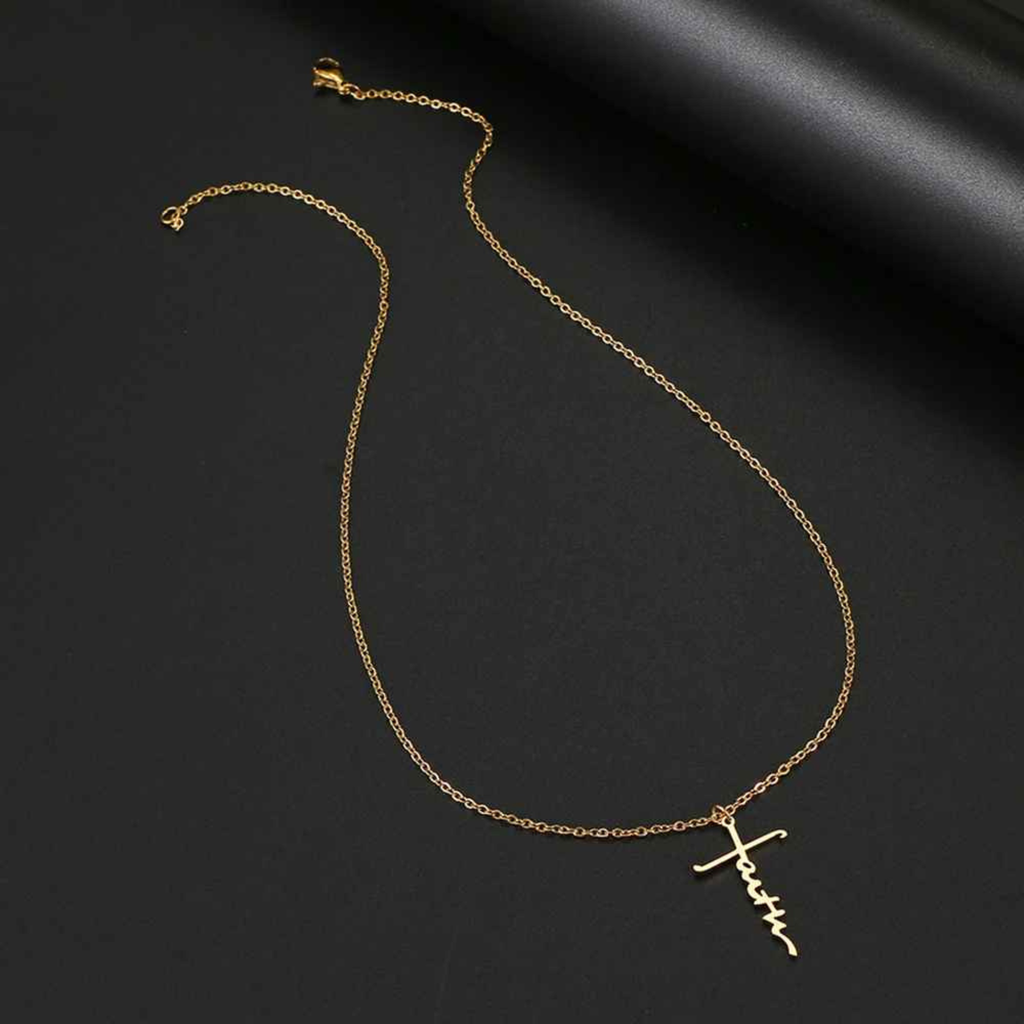 Faith – Stainless Steel Letter Pendant Necklace