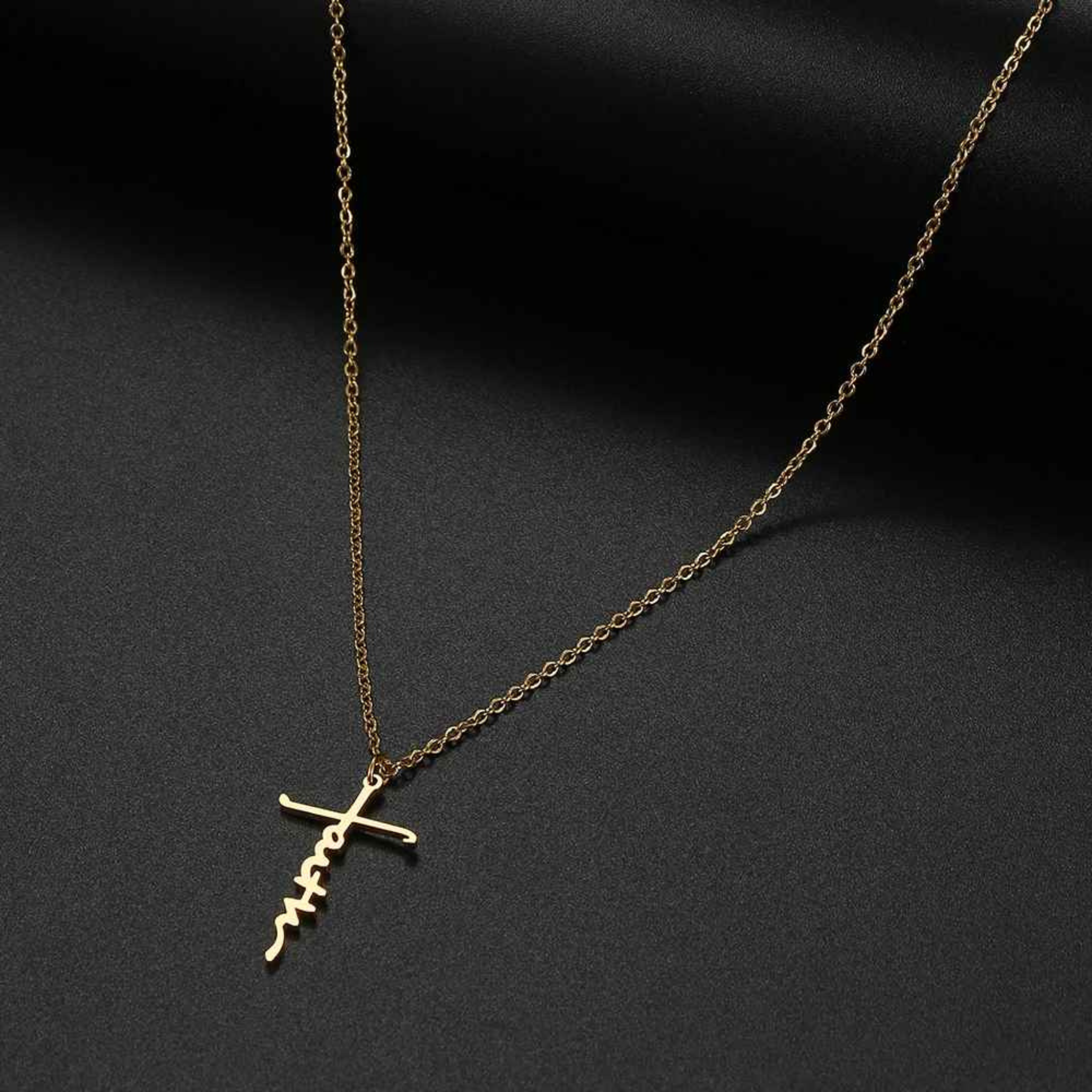 Faith – Stainless Steel Letter Pendant Necklace