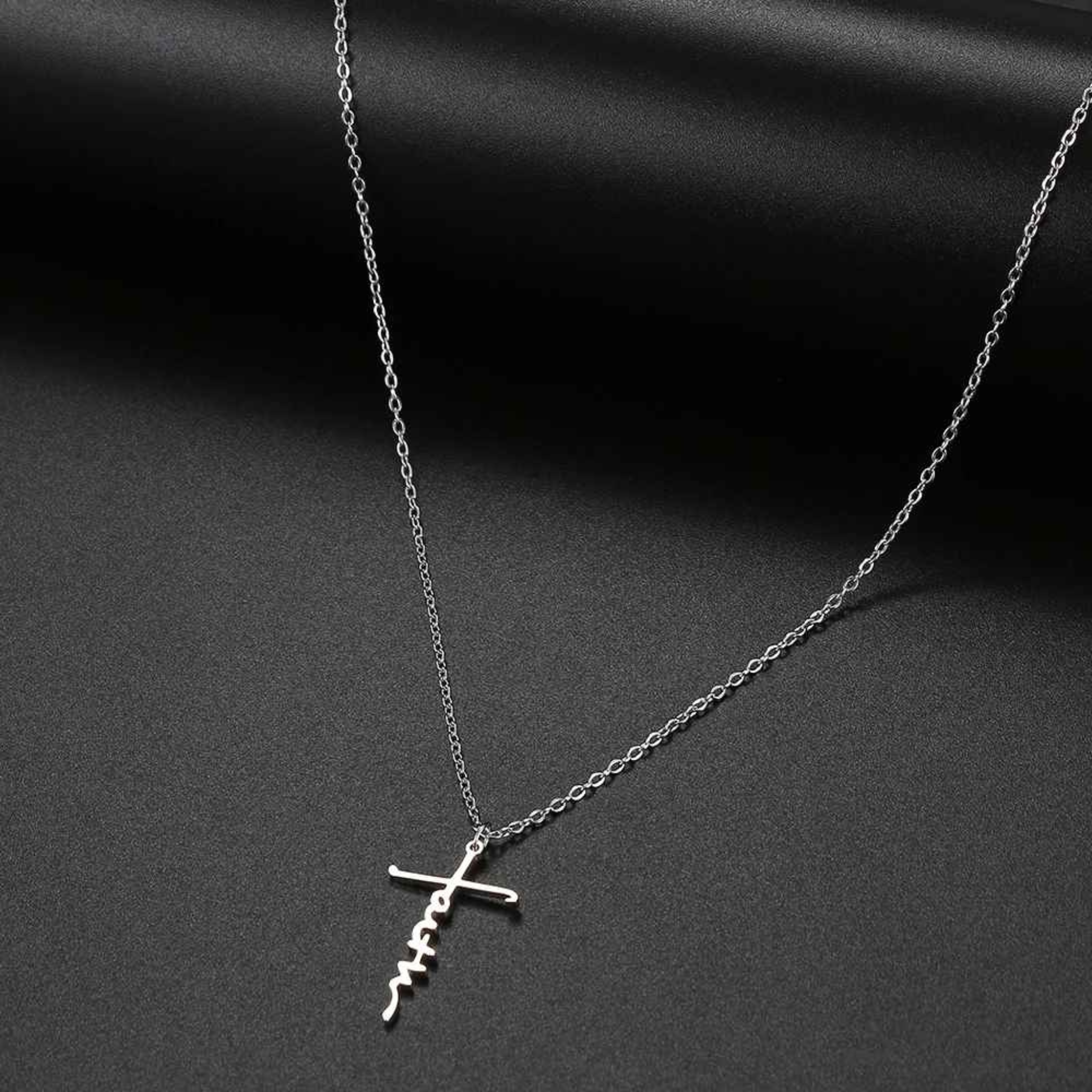 Faith – Stainless Steel Letter Pendant Necklace