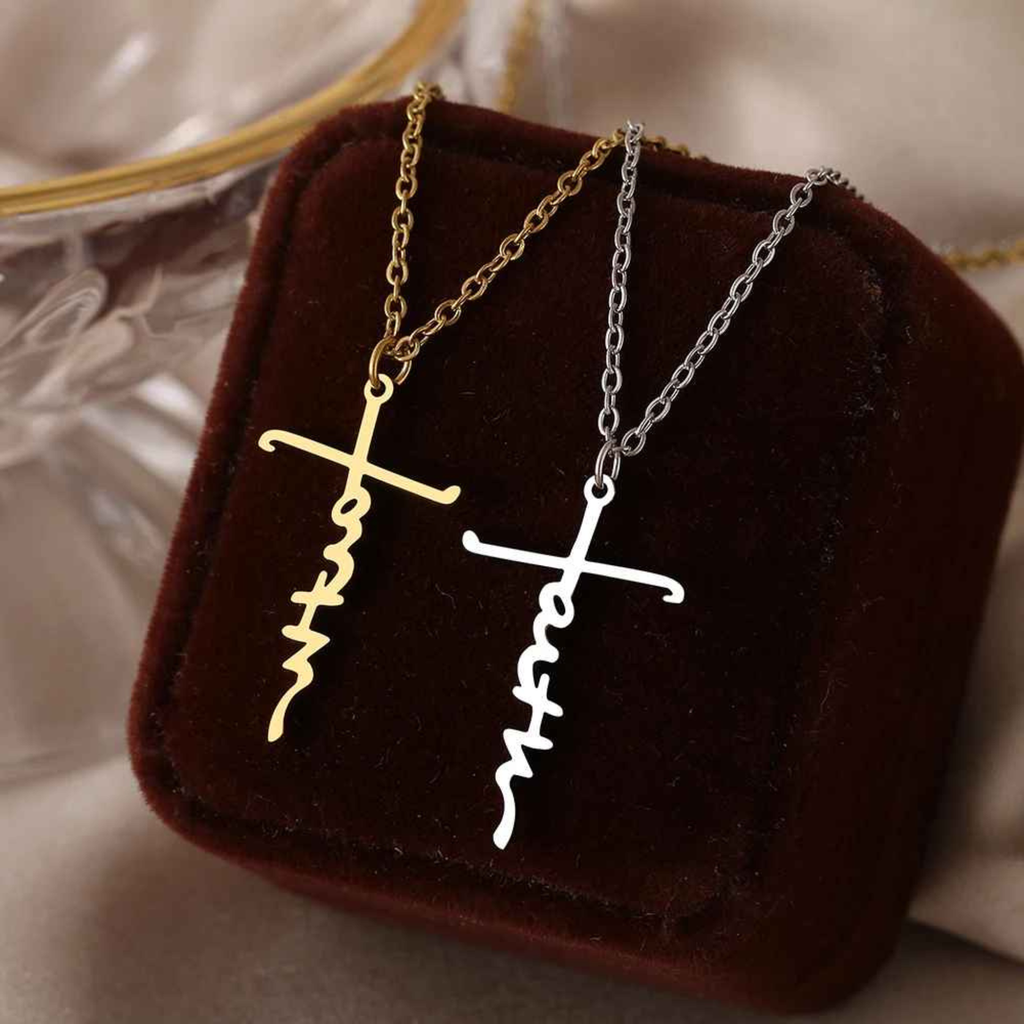 Faith – Stainless Steel Letter Pendant Necklace