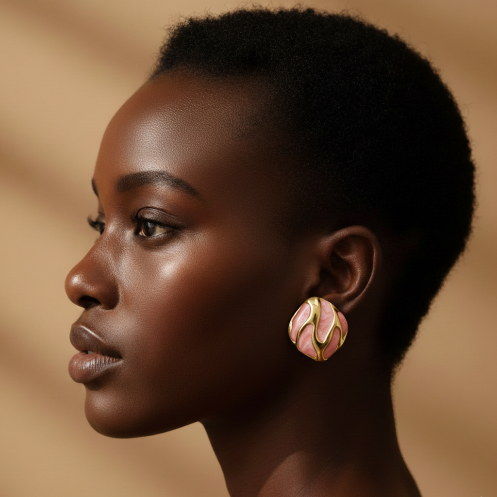 Kovu – Coloured Resin Oval Teardrop Stud Earrings