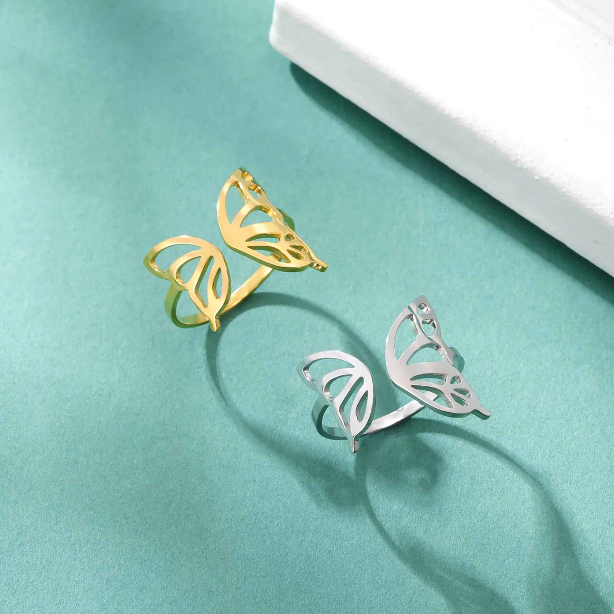 Mala – Stainless Steel Adjustable Butterfly Ring