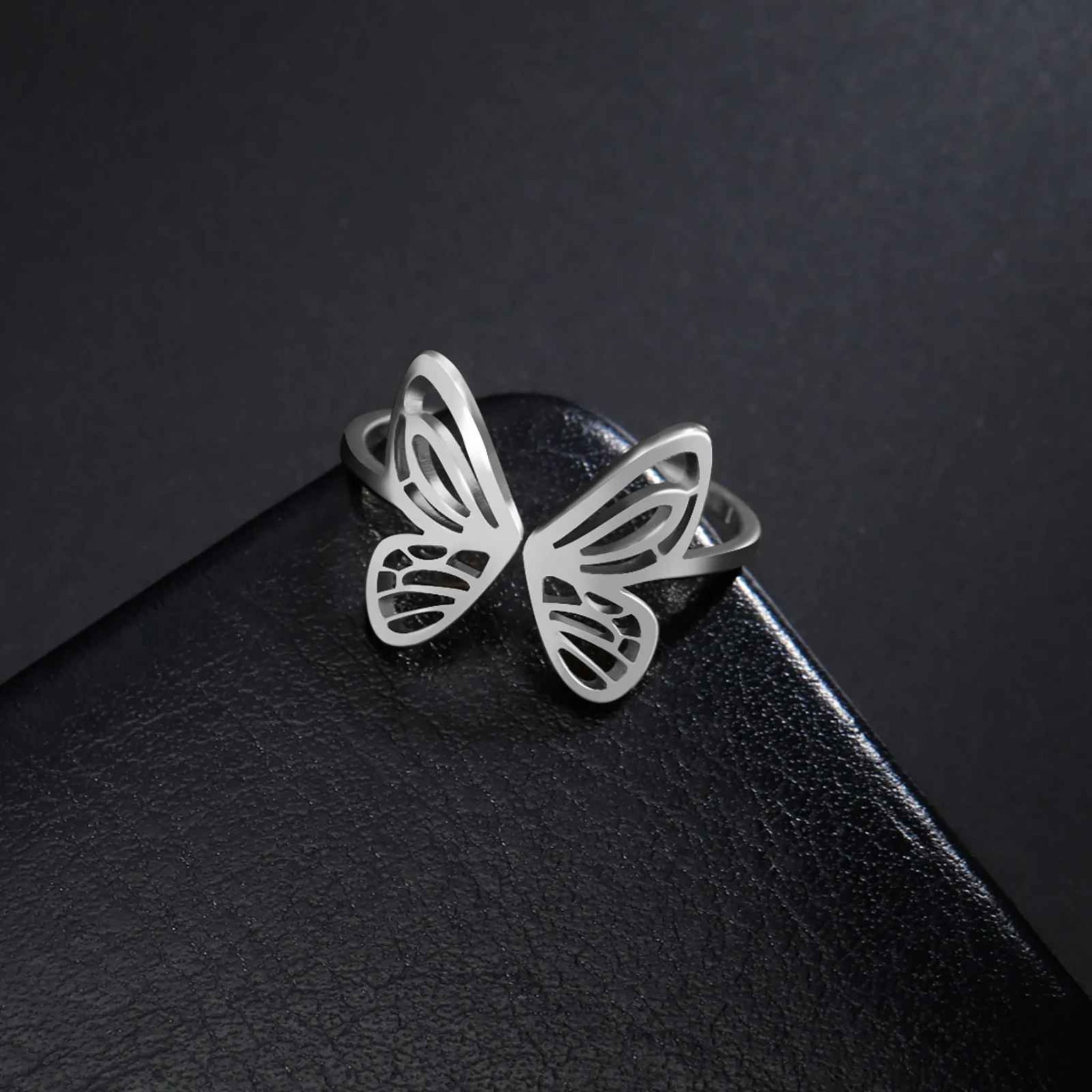 Mala – Stainless Steel Adjustable Butterfly Ring