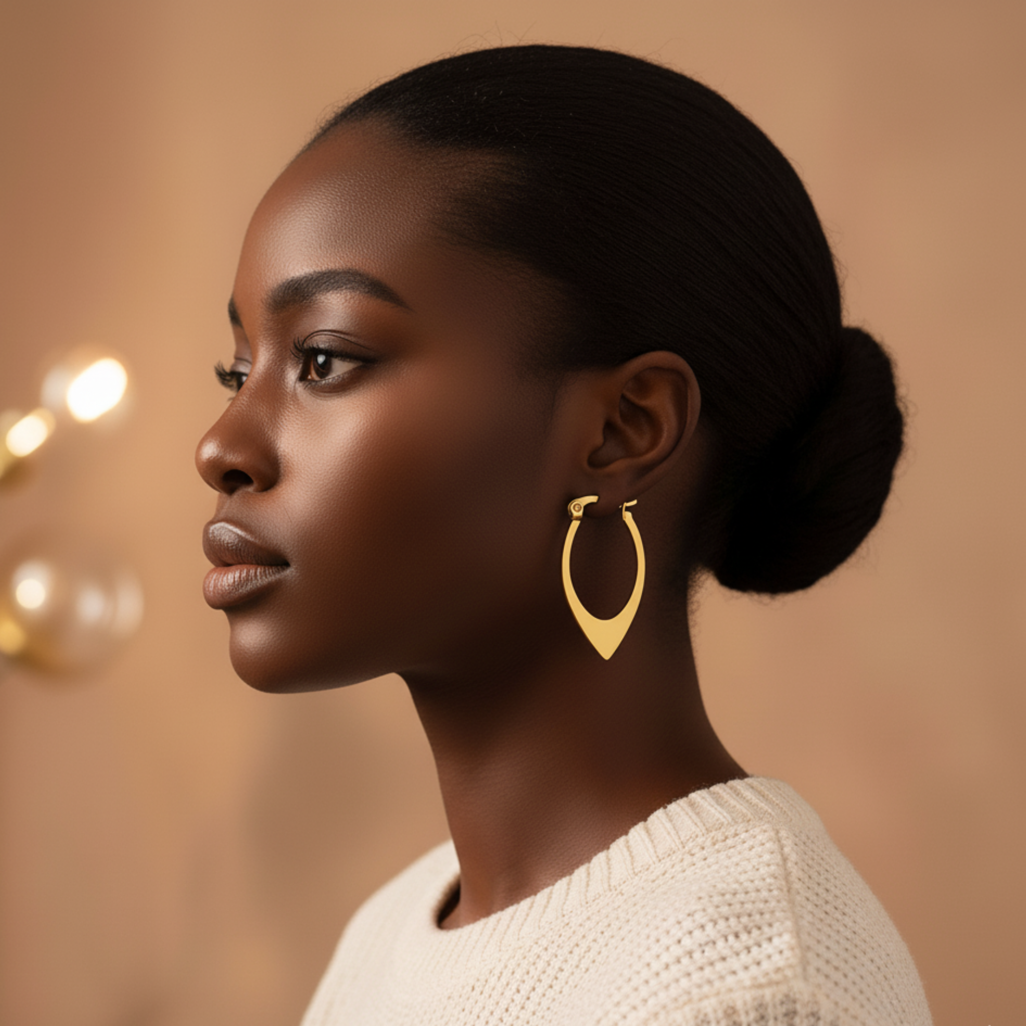 Mera – Hollow Round Stainless Steel Stud Earrings