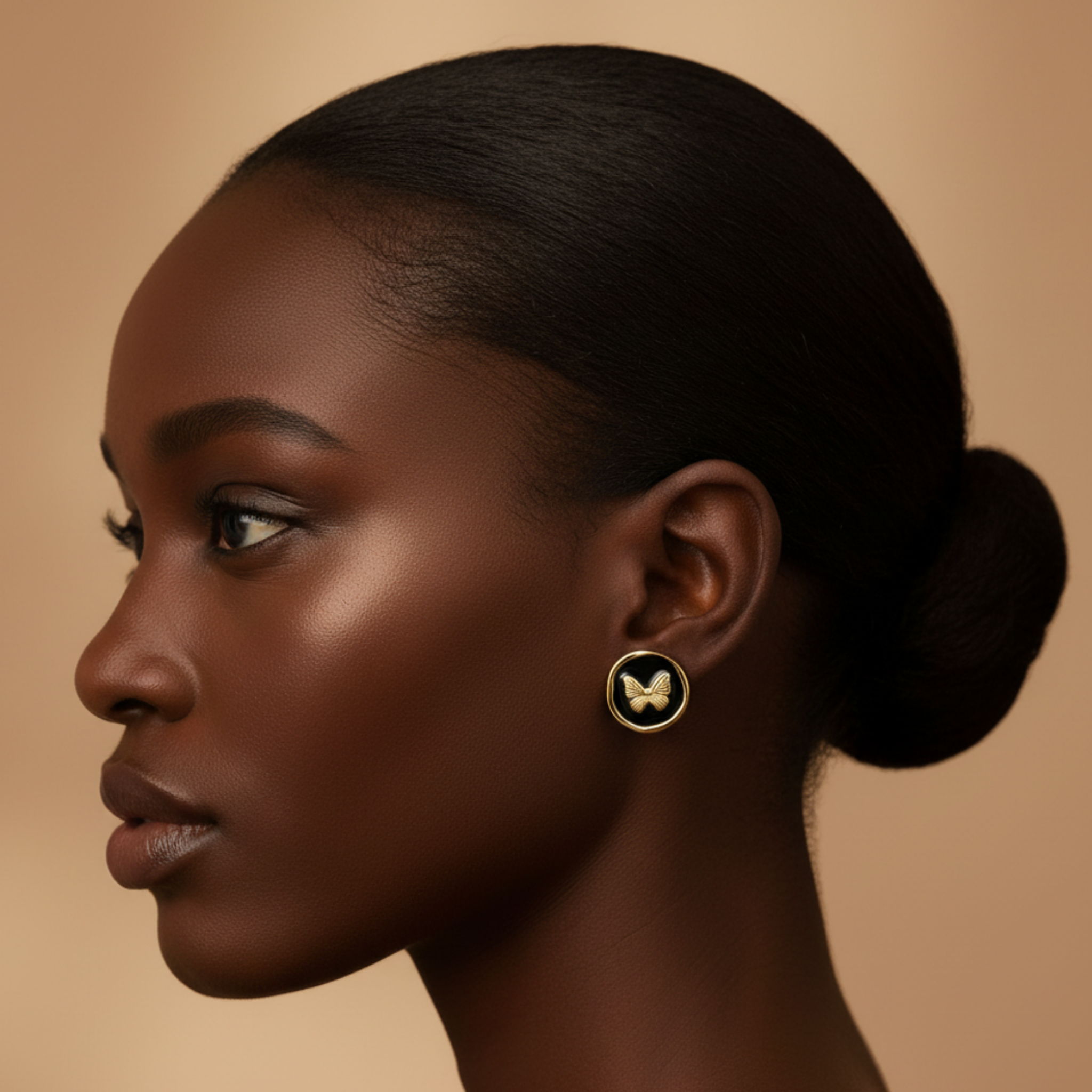Nala – Resin Drop Studs Butterfly Engraving Earrings