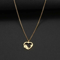 Nila – Stainless Steel Heart & Maple Leaf Pendant Necklace