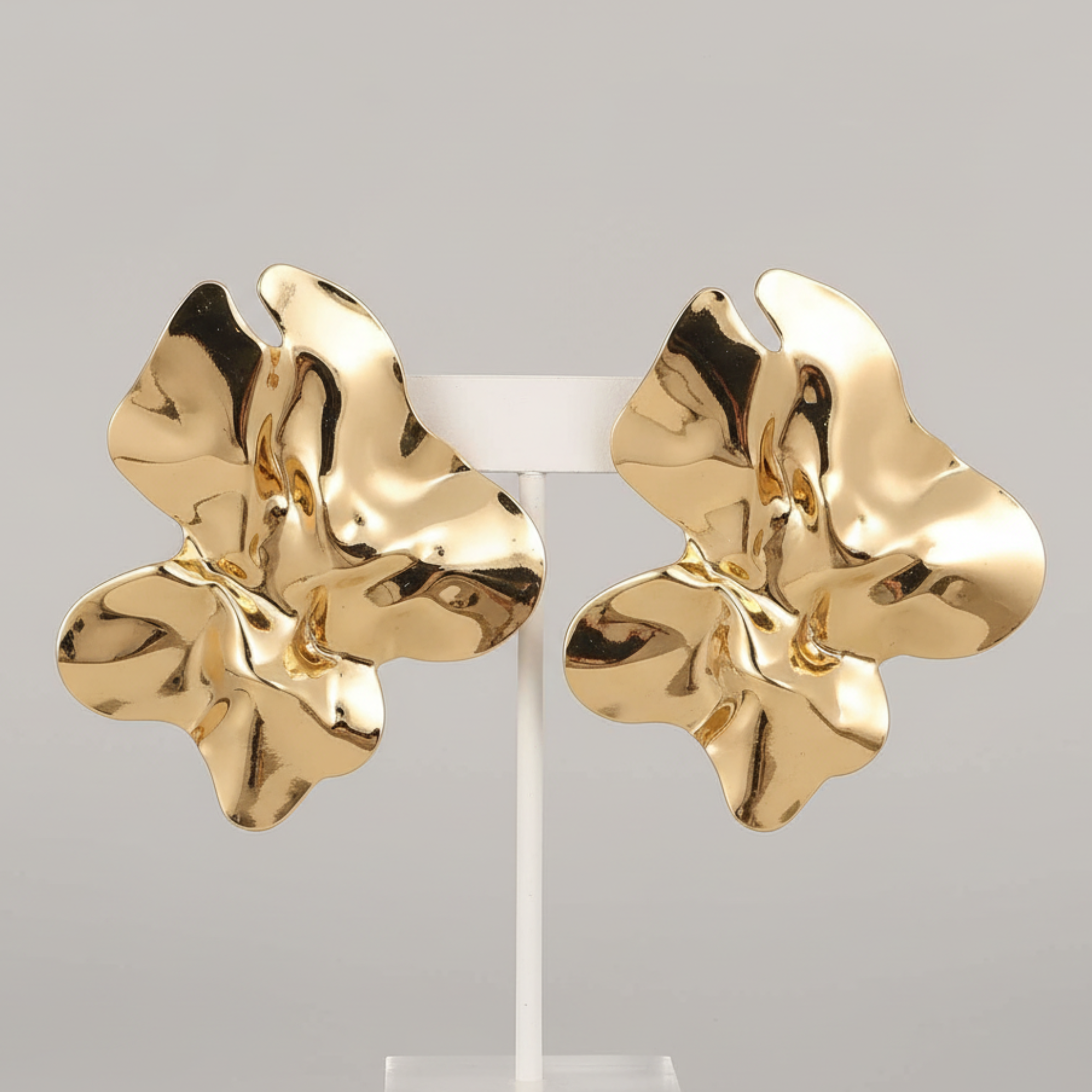 Rani – Stainless Steel Irregular Pleated Dangle Earrings