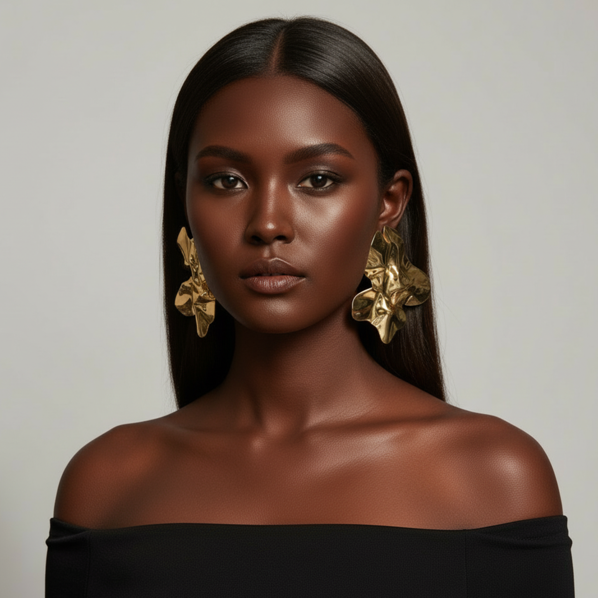 Rani – Stainless Steel Irregular Pleated Dangle Earrings