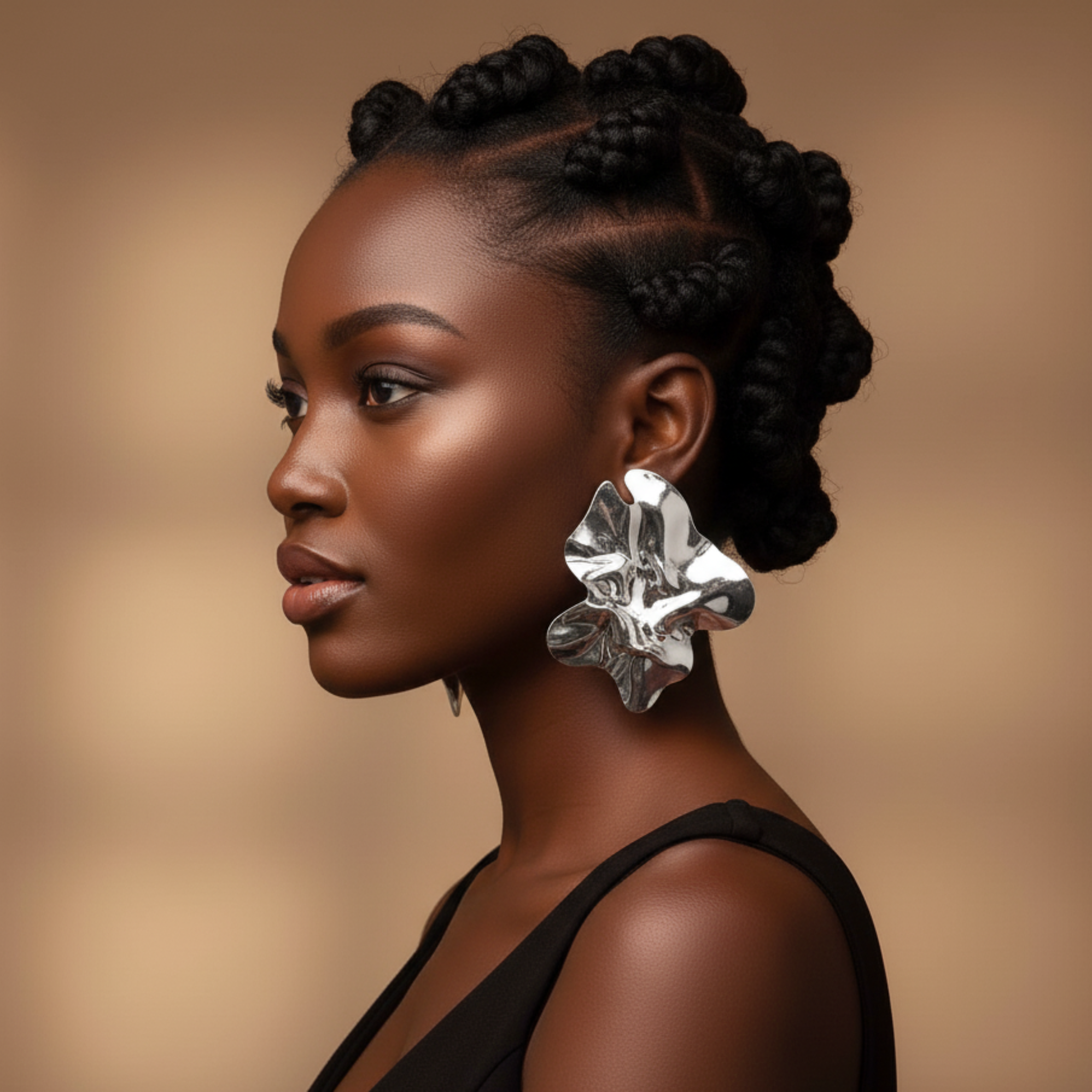 Rani – Stainless Steel Irregular Pleated Dangle Earrings