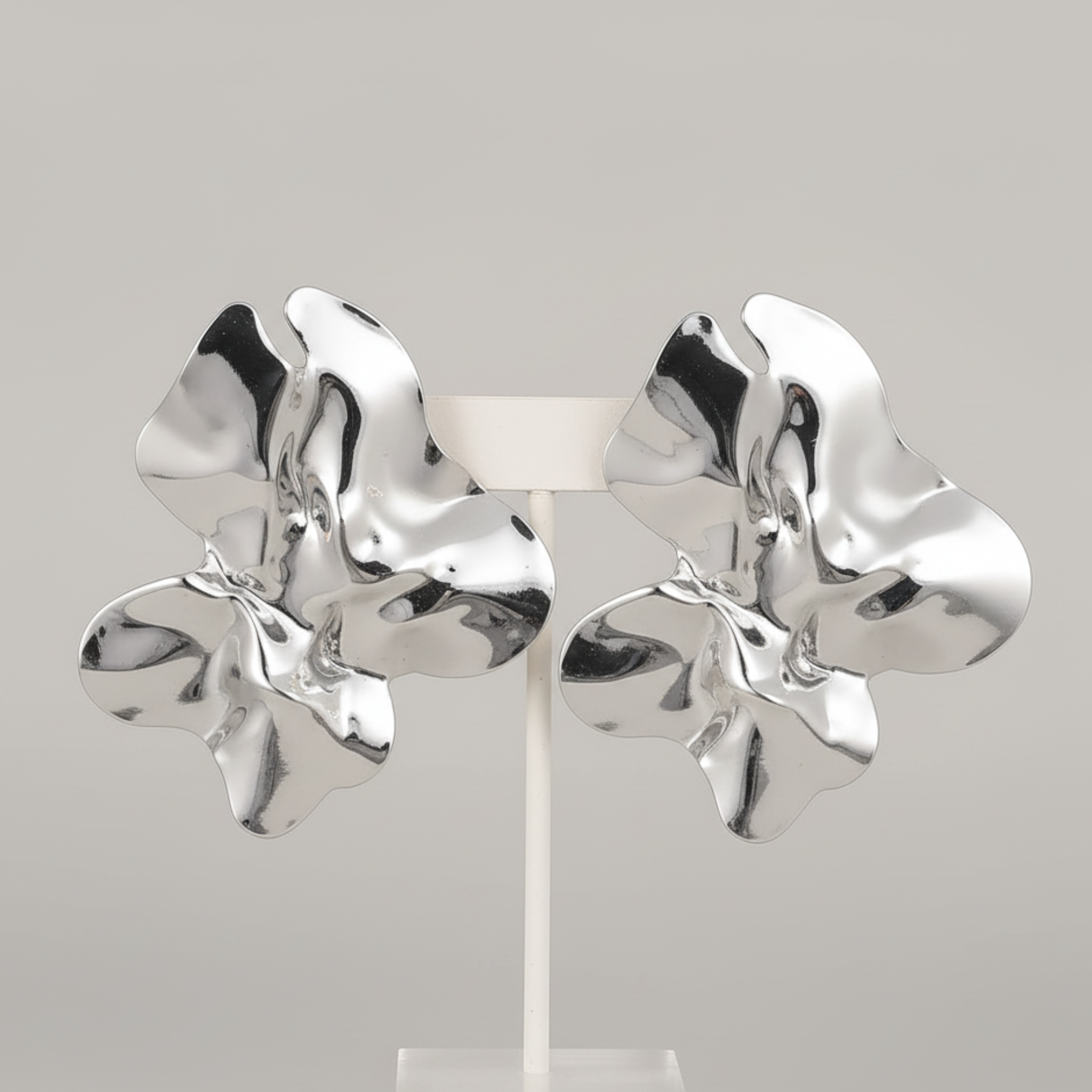 Rani – Stainless Steel Irregular Pleated Dangle Earrings