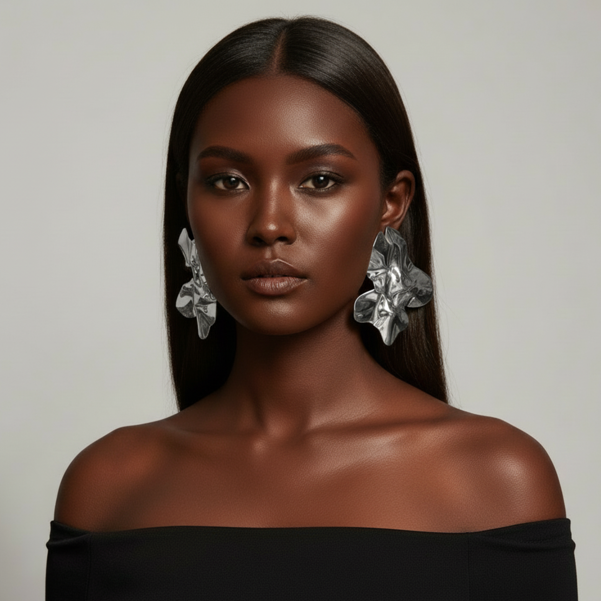 Rani – Stainless Steel Irregular Pleated Dangle Earrings