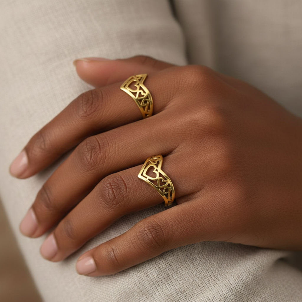 Rivo – Stainless Steel Hollow Heart Ring