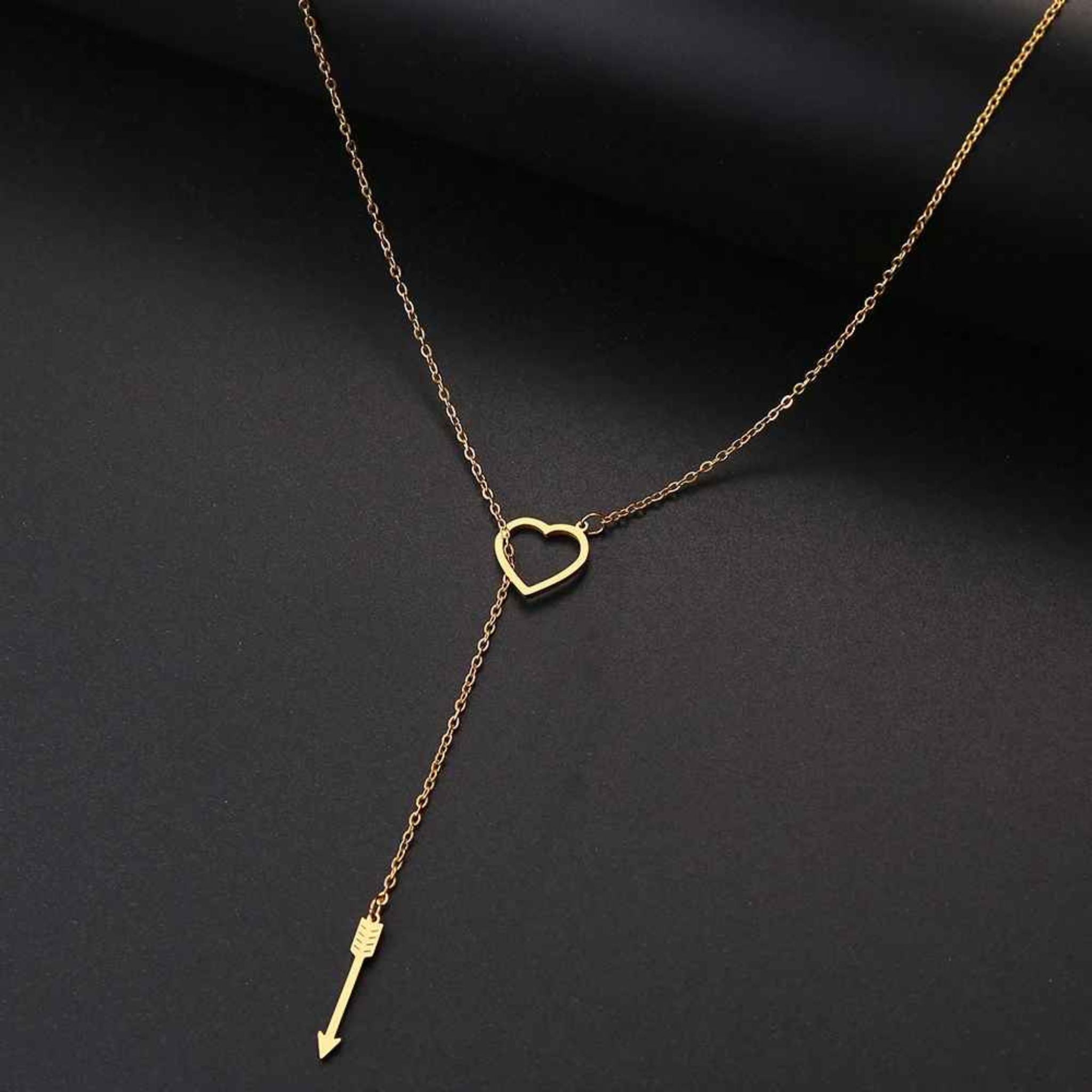 Sola – Stainless Steel Heart & Arrow Pendant Necklace