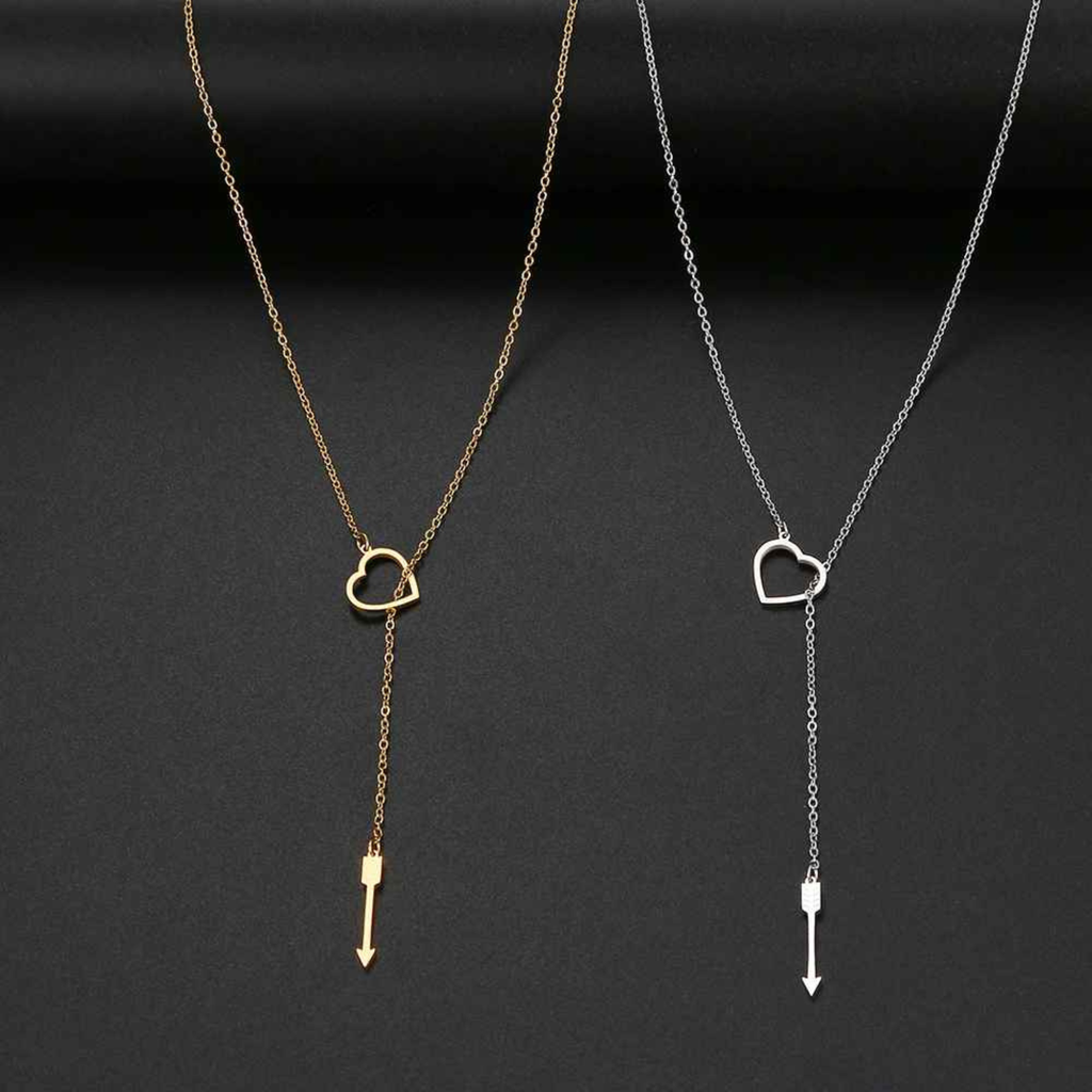 Sola – Stainless Steel Heart & Arrow Pendant Necklace