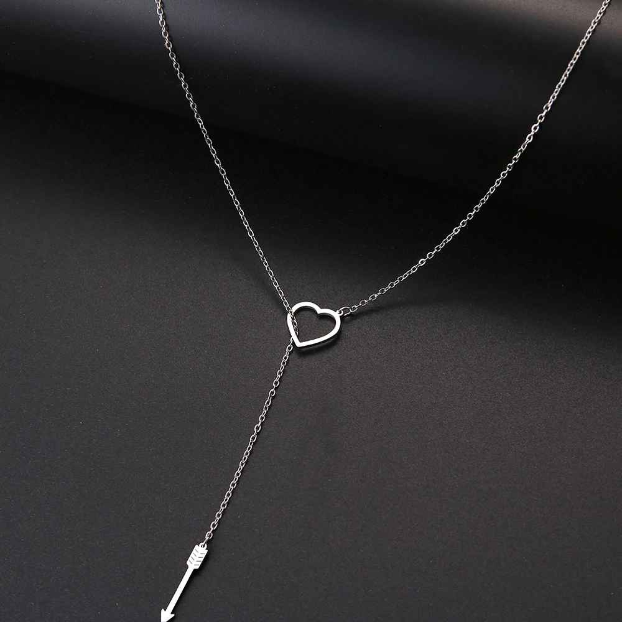 Sola – Stainless Steel Heart & Arrow Pendant Necklace