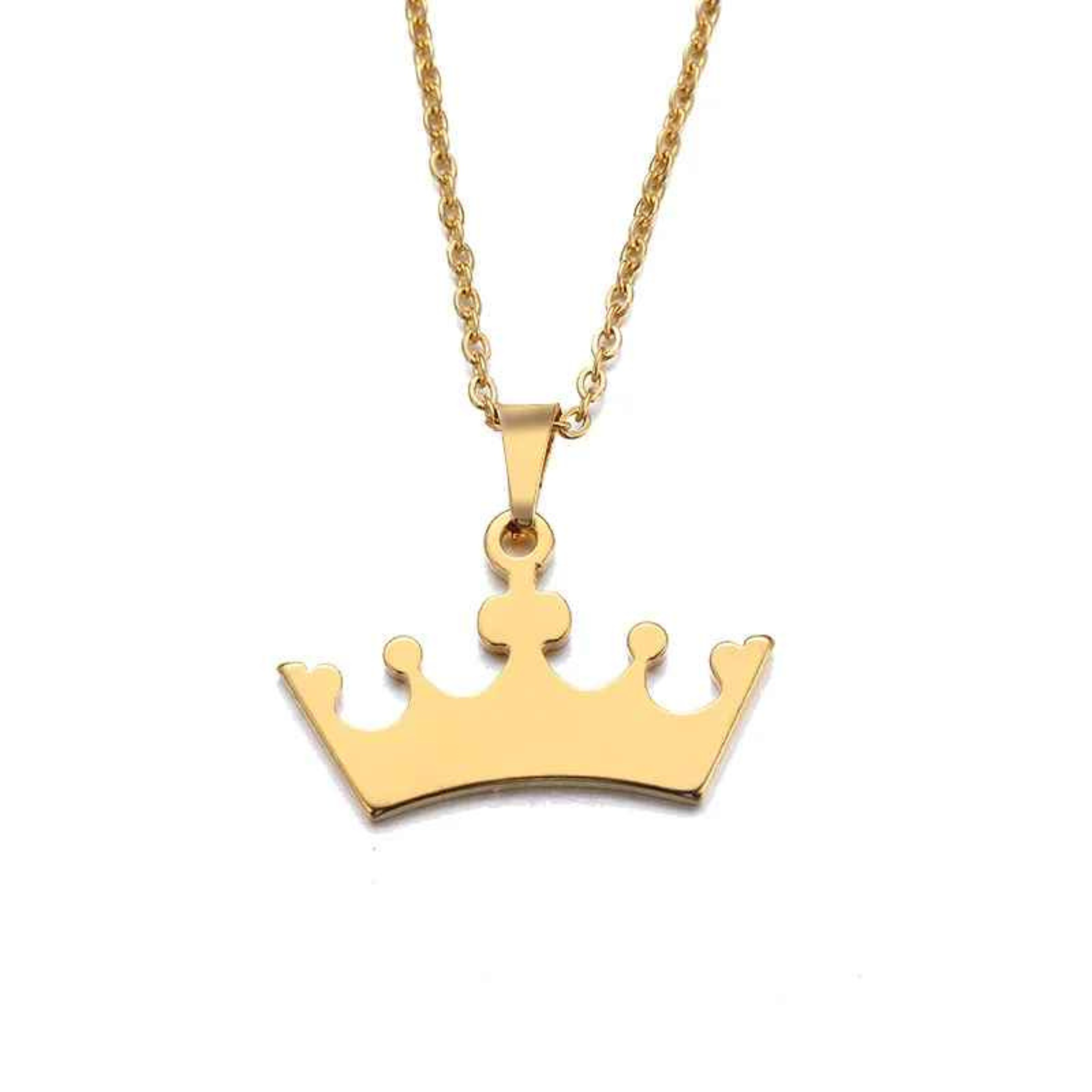 Taji – Stainless Steel Crown Pendant Necklace