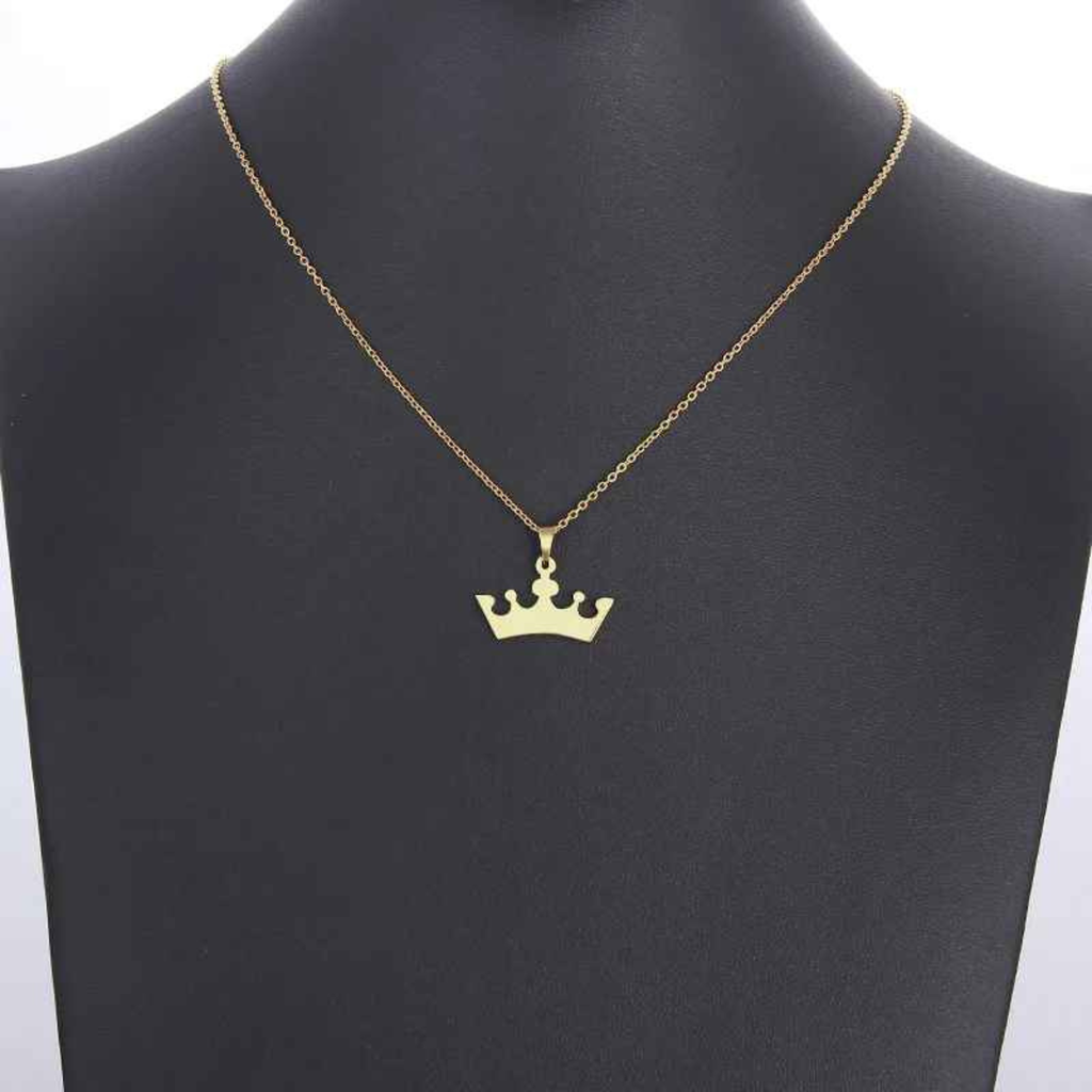 Taji – Stainless Steel Crown Pendant Necklace