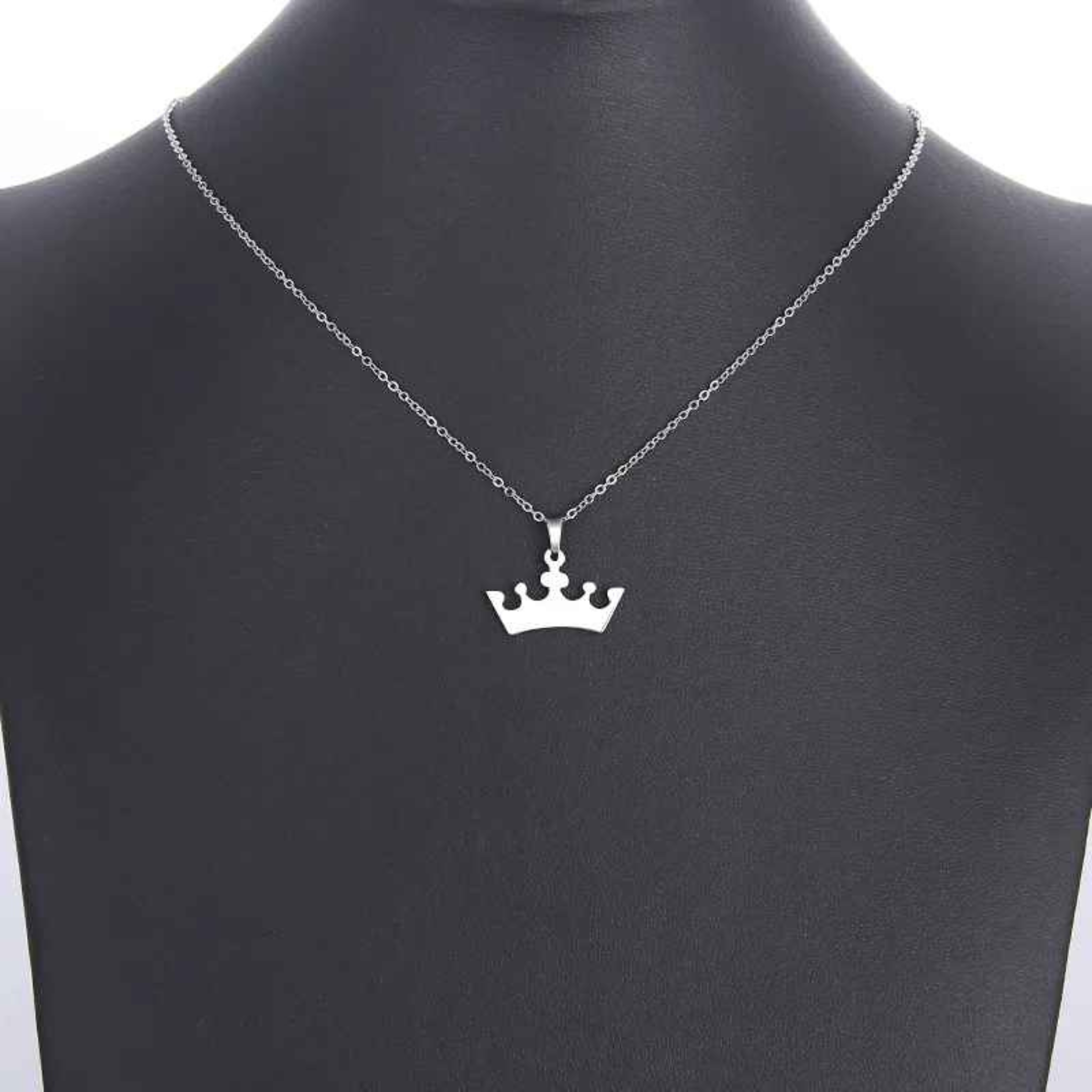 Taji – Stainless Steel Crown Pendant Necklace