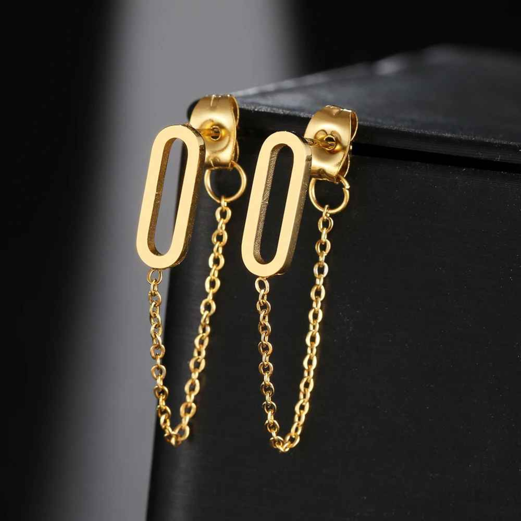Tamu Hollow Round Rectangle Stainless Steel Studs