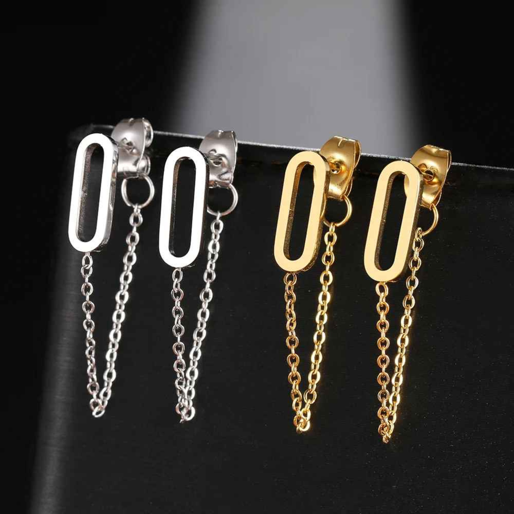 Tamu Hollow Round Rectangle Stainless Steel Studs