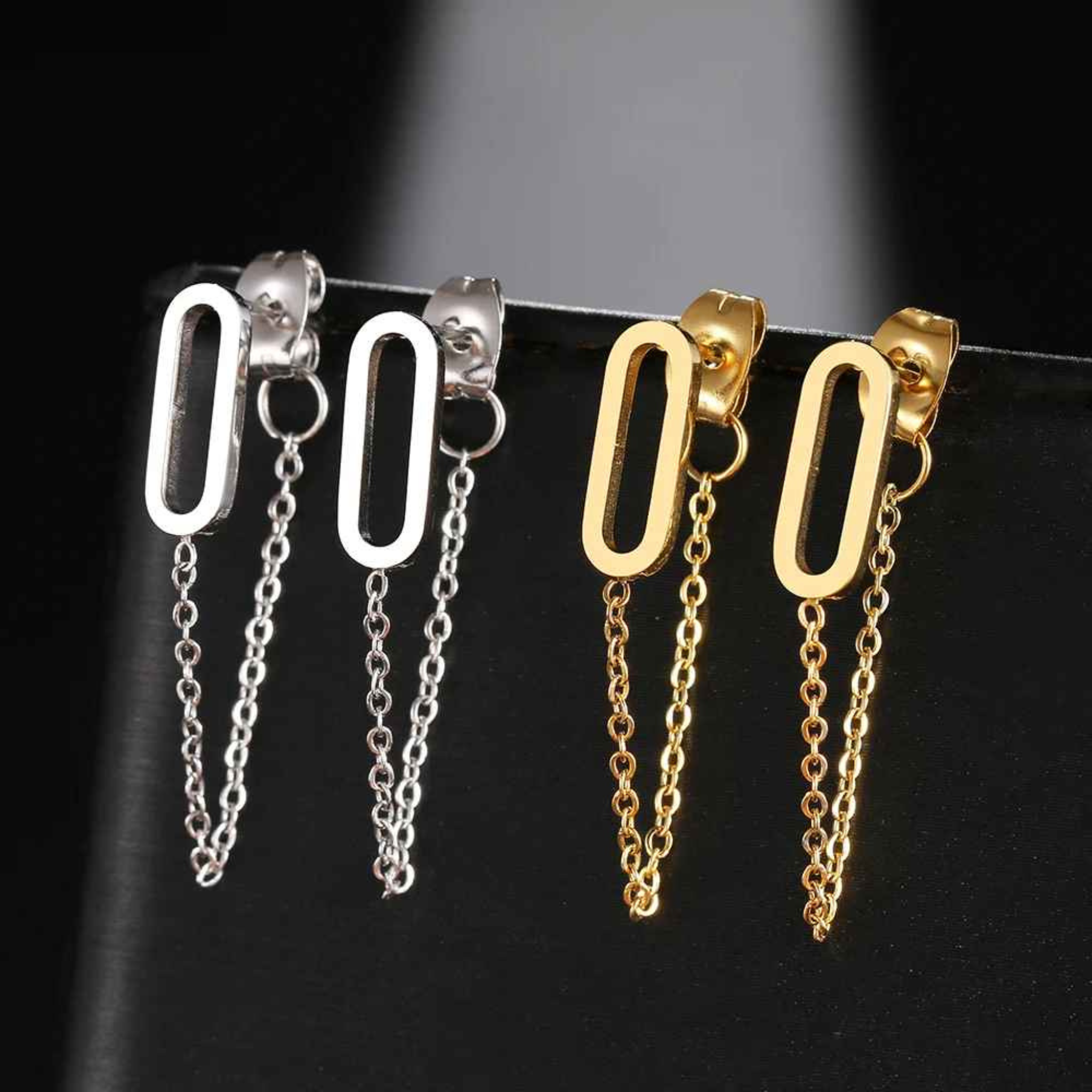Tamu Hollow Round Rectangle Stainless Steel Studs